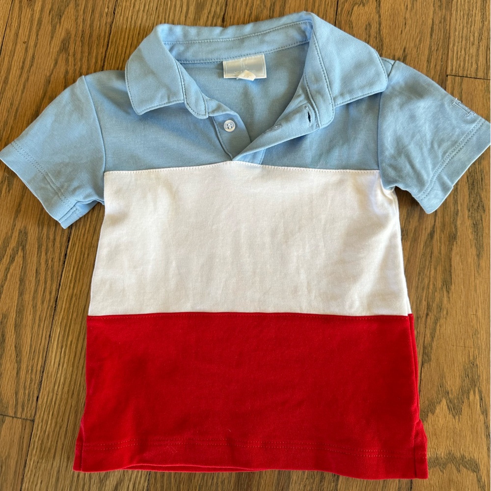 Little English Color Block polo.  Little boys  24M